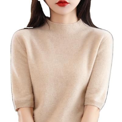 China Anti-Wrinkle Custom 100% Pure Cashmere Women's Sweater Pullover Winter Knit V-Neckline for sale