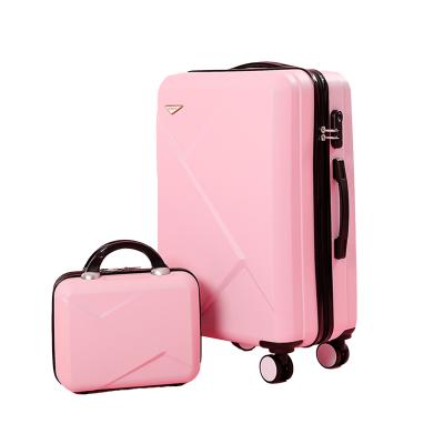 China Hard Shell Trolley Luggage 2PCS Luggage Set ABS+PC Travel Suitcase Rollong Luggage Spinner Wheels 20