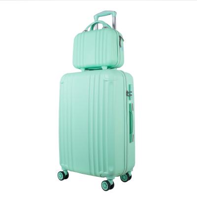 China Shell Trolley Luggage Expandable Luggage Hard 3 Pieces Sets PC+ABS Spinner Suitcase 20 Inch 28 Inch 24 Inch (Green) for sale