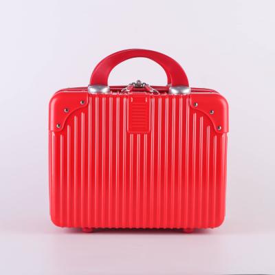 China Shell Trolley Luggage Cosmetic Bags ABS PC Shell Wholesale Hard Plastic Makeup 14 Inch Mini Travel Case Handbag Box for sale