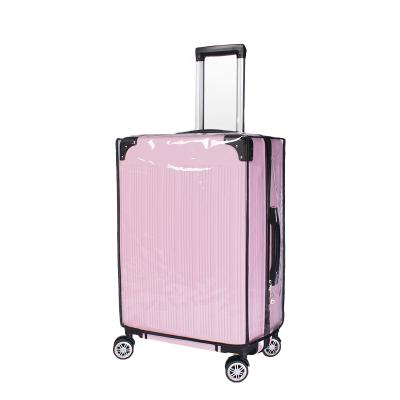 China Clear Luggage Front Trolley Compartment Case Handle Customize Cover Protector Cartoon 29 Inch Transparent For Suitcase Tsa Approved for sale