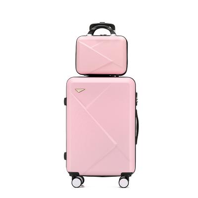 China ABS 20211 Piece 4 Wheel Carry On Custom Luxury Leather Trolley Suitcase Luggage On Wheels Logo For Women Trolley Bag Set for sale