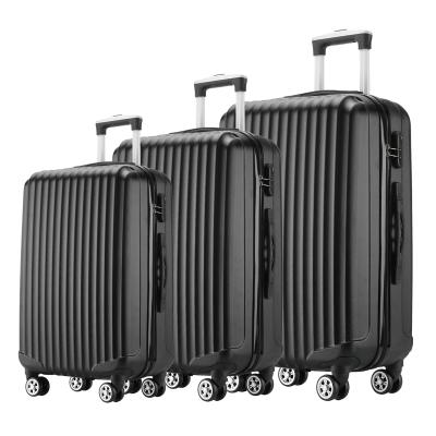 China Quick Delivery ABS Airport Travel Trolley Suitcase Bag 3 Pcs Luxury Hard Case Luggage Set for sale