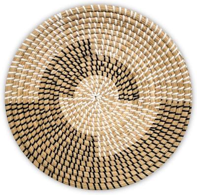 China Gold Supplier Natural Handmade Seaweed Woven Basket Woven Hanging Basket Home Living Room Bedroom Wall Decoration Grass Tray for sale