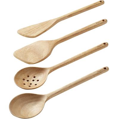 China Sustainable Multifunctional Wooden Household Kitchen Tool Kit Soup Notched Spoon Shovel Spoon for sale