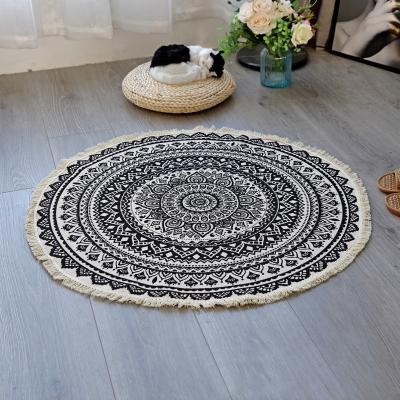 China Wholesale Custom Soft Outdoor Handmade Cotton Woven Carpet Home Hotel Bedroom Colorful Floor Rug for sale