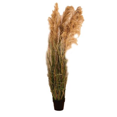 China Fashional Artificial Flowers Dusty Pink Pampas Grass Artificial Bonsai Plant Decoration for Indoor Outdoor Garden Faux Grass Plants for sale