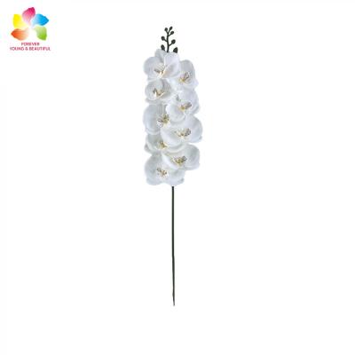 China Long Well-designed Eco-friendly 3d Printing Artificial Latex 9 Heads Singal Orchid Flowers For House Garden Wedding Decoration for sale