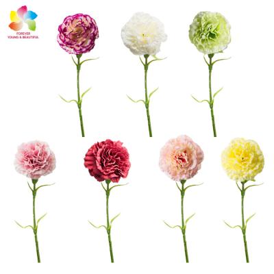 China Multi Color Caryophyllus Caryophyllus Silk Bouquet Carnation Artificial Flowers Strip Indoor Bonsai Flower for sale