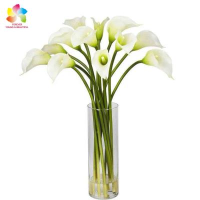 China Real Touch Plastic PU Calla Lily Stems Artificial Flowers For Arrangements Wedding Bouquets for sale