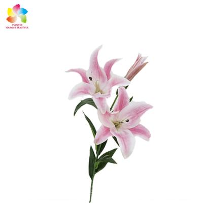 China Home Decoration Wedding Real Touch EVA Silk Flower Artificial Tiger Flower Simulation Lily Perfume Lily for sale