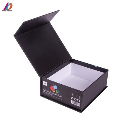 China Recyclable Folding Book Style Black Cardboard Magnetic Closing Gift Box for sale