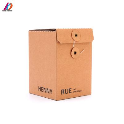 China Recycled materials retail small e-flute corrugated paper honey jar packaging box for with button string for sale