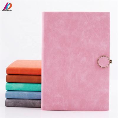 China Personalized New Design PU Leather Journal Hardcover Notebook with Button for sale