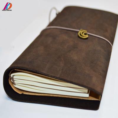 China paper & Retro Cardboard Style Blank Inserts Refillable Genuine Leather Notebook for sale