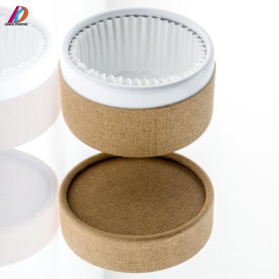 China Recyclable Custom Kraft Paper Tube Cardboard Cylinder Packaging Box With Linen for sale