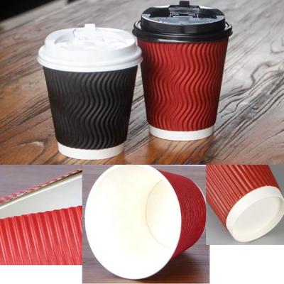 China Recycled Materials Wholesale 8oz 12oz 16oz Cheap Printing Single Wall Disposable Paper Cups Customized Coffee Hot Paper Cup With Sleeves And Lid for sale