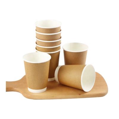 China Recycled Materials 2023 Hot Selling 12pz 16oz Hemp Disposable Paper Cups Customized Coffee Hot Paper Cup With Sleeves And Lid for sale