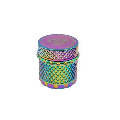 China 45mm Body 4part Diamond Stocked Cut Design Rainbow Herb Grinder for sale