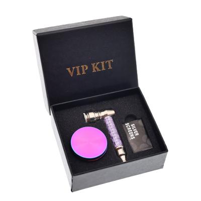 China Tobacco Use Only Kush Krush Rainbow Herb Grinder Tobacco Pipes VIP Kit With Pipe Screens for sale