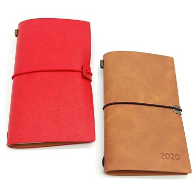 China Printed vintage notebook pu cover a5 thin leather soft elastic notebook notebook elastic band with replaceable pages for sale