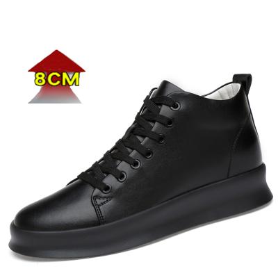 China High Quality Round Invisible Elevator Mens Womens Genuine Leather Head Height Increasing Shoes for sale