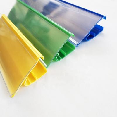 China Supermaerket Wholesale Custom Plastic Retail Display PVC Sign Shelf Holder Data Strip For Supermarket for sale