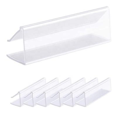 China Supermaerket Display PVC Shelf Label Holder Clear Plastic Wooden Talker Clips On To Shelves for sale