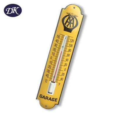 China Decoration Discount Makers Head Yellow Metal Large Size Porcelain Enameled Thermometer for sale