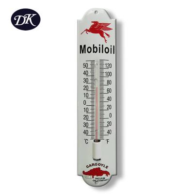 China EU PORCELAIN ENAMEL MOBILOIL SIGN CERAMIC THERMOMETER for sale