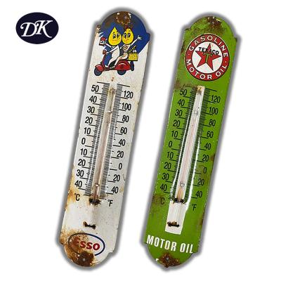 China Decoration VINTAGE PORCELAIN ESSENCE SAFETY GAS SALES AD SIGN ON THERMOMETER for sale