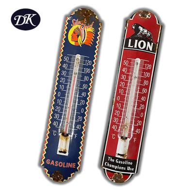 China Decoration VINTAGE GASOLINE PORCELAIN SAFETY GAS WHOLESALE AD SIGN ON THERMOMETER for sale