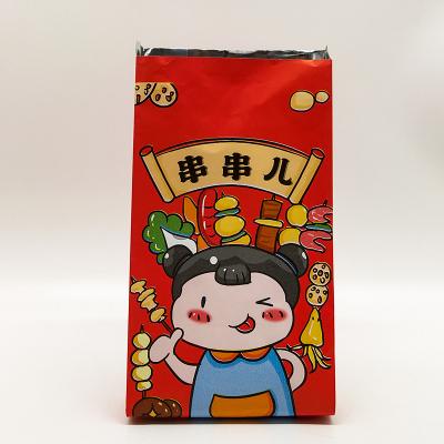 China Insulation Disposable Disposable BBQ Stain BBQ Skewer Aluminum Foil Food Grade Take-Out Food Grade Non-Fry Paper Bags for sale