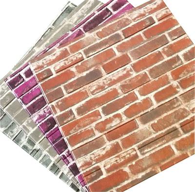 China Self-adhesive brick wall waterproof environmental protection 3D three-dimensional decorative paste waterproof + wallpaper and moisture-proof paste retro for sale