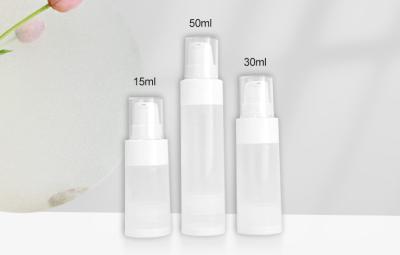 중국 15ml 30ml 에어리스 스킨케어 병 반투명 빈 스킨케어 컨테이너 포장 판매용