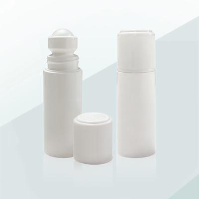 China Safety Lock 73ml White PP Empty Roll On Bottle Roll On Perfume Bottles With Child Lock for sale