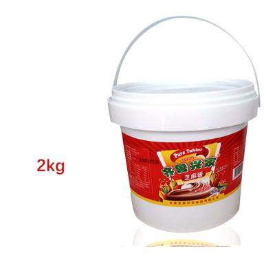 China Food Cooking Wholesale High Quality Farmhouse Self-Grinding Pure Sesame Sauce 2kg Barreled Kitchen Seasoning Hot Pot Seasoning Sauce for sale