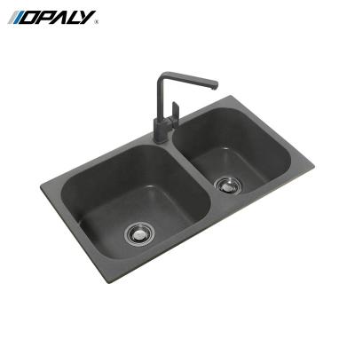 China Without Bowl European Artificial Quartz Undermount Stone Faucet Style Stone Kitchen Sink for sale