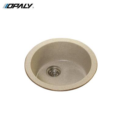 China Without Faucet High Quality Customize Size Round Single Bowl Sink Quartz Kitchen Sink for sale