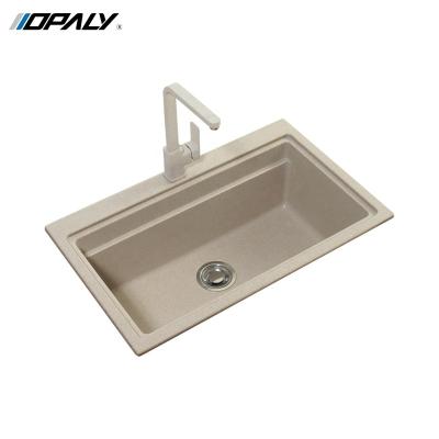 China Best Price Single Sink Artificial Quartz Kitchen Basin Faucet Without Stone Sink For Kitchen for sale