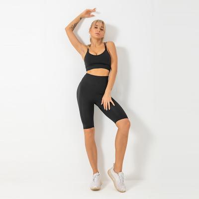 China 2021 Fashion AM871 High Quality Custom Stretch Breathable Fitness Clothing Two-Piece Fitness Yoga Set Women Wear for sale