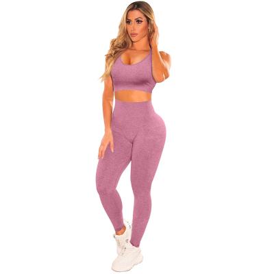 China Breathable Beagmg 2021 New product Women's Low-cut Yoga Fitness Set athletic fitness women yoga set gym 2-piece bra for sale