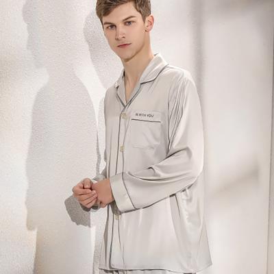 China Breathable Pure Silk Sleepwear 100% Silk Luxury Sleepwear For Man 100% Silk Pajamas for sale