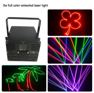 China 2w full color animation indoor laser effect light laser beam stage light for sale