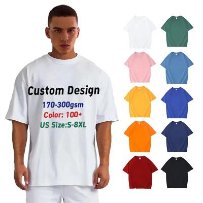 China Anti-Shrink Men's T-Shirt Customized 100% 280g Cotton T-Shirt Hip Hop Solid Letter Oversize T-Shirt for Men and Women for sale