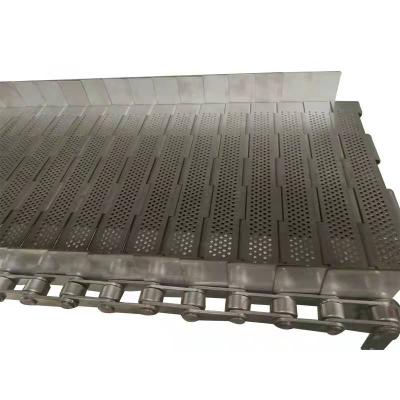 China Construction Material Shops Stainless Steel Chain Plate Conveyor Belt Plate Conveyor Punch High Temperature Spray Tubing for sale