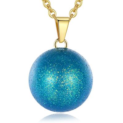 China Trendy Blue Harmony Mexican Bola Pregnancy Angel Glitter Music Chime Rings Pendant Necklaces for sale