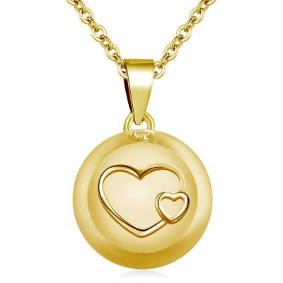 China Trendy Women Gold Plated Heart Angel Sounds Pregnancy Harmony Pendant Necklaces for sale