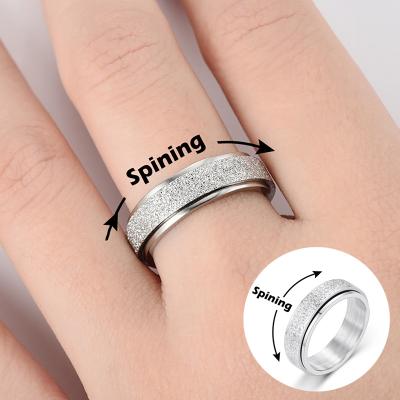 China FASHIONABLE Adjustable Titanium Stainless Steel Restless Person Rings For Anti Anxiety Ring Anxiety Spinner for sale