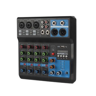 China Sound Mix Console Good Quality Blue Noise Tooth Console Reverb Light Mini Professional Effect Audio Mixer for sale